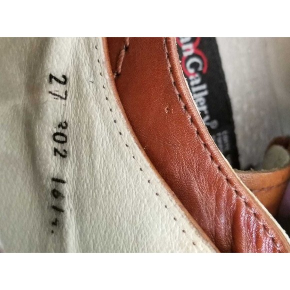 Christian Gallery Mens Brown Leather Dress Shoes Size 9 Oxford - Picture 6 of 7